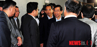 박원순 서울시장, 서울 시내버스 노사협상장 방문
