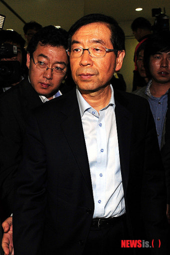 서울 시내버스 노사협상장 찾은 박원순 서울시장