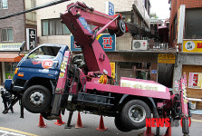 상계동 크레인 전복