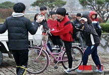 자전거로 오면 빨라요