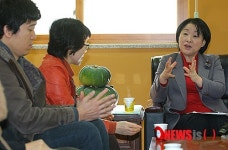에바다학교 방문한 심상정 대선 후보