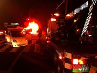 대구 수성IC 앞 교차로 차량 충돌·화재