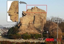 목포 유달산 노적봉에 큰바위얼굴 있다