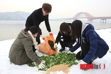 서울시 한강변 야생동물 먹이제공