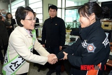 수락119안전센터 방문한 김지선 진보정의당 예비후보