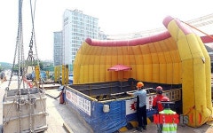 신분당선 성복역 공사현장에 설치된 에어돔