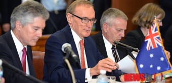 한·호주 외교, 국방 장관회의에 참석한 봅 카 외교장관