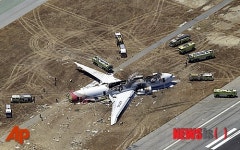 샌프란시스코 공항, 사고난 아시아나 항공 214편 잔해