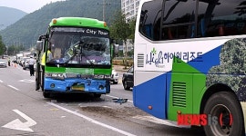 태백에서 정선시티투어 버스, 하이원 셔틀버스 추돌