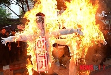 불타는 이석기와 이정희 모형