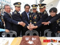 구미, 진평파출소 개소식 축하 시루떡 절단