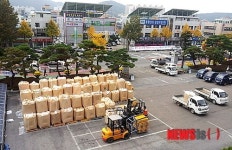 정읍농민회 시청에 벼 야적투쟁