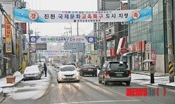 진천국제문화교육특구 지정 축하 플래카드