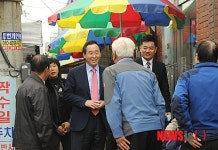 송하진 후보, 완주 고산면 방문