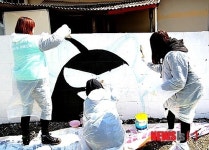 세종시자원봉사센터, 12일 전의면 벽화 봉사