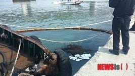 섬진대교 인근 해상 폐유 유출