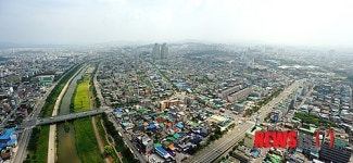 흥덕대교 상공서 본 청주 전경