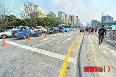 광화문광장 북측 방향 일부 차선 통제