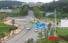 청양군청 앞 회전교차로 설치… 10월말 준공
