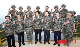 정의화 의장, 백령대 해병부대 방문