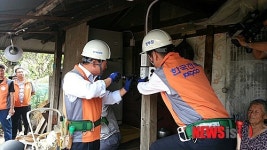 한전 경남본부 거제서 전기 보수 봉사활동
