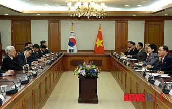 정홍원 총리 응웬 푸 쫑 베트남 공산당 서기장 접견