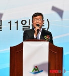 한마음체육대회 축사하는 박일호 시장