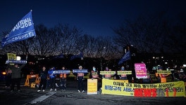 신라호텔 앞, 집회하는 삼성전자서비스지회