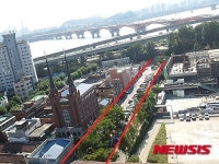 마포구민체육센터 집입로 확장 공사 시행