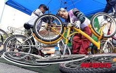 중구자원봉사센터와 함께 하는 자전거 무상점검 수리