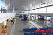 화려한 북한 순안국제공항 내부 모습