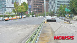 평면화된 의주로지하차도 서울역 방향