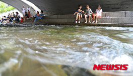 청계천 모전교 아래에서