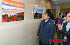 작품 살펴보는 김성환 구청장