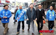 송정5일시장 민생투어 정청래·표창원