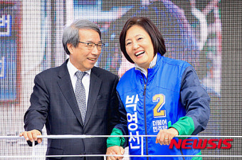 정운찬 전 총리, 박영선 지원유세