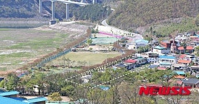하천구역 제외되는 단성면 시가지