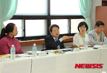 정암미용고 교직원과 간담회하는 조희연 교육감