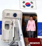 몽골 도착한 박근혜 대통령