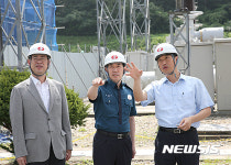 테러예방 한전 성남전력지사에서 점검 중인 정용선 경기남부청장