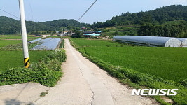 진입로 좁은 고흥군 학림마을