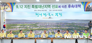 지진 특별재난지역 선포에 따른 후속대책
