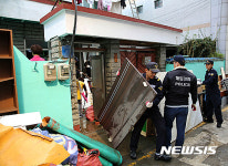 태풍 피해복구 작업하는 울산해경