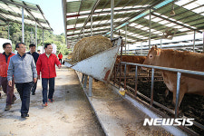 옥천 한우농가 살피는 이정현