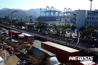 화물연대, 부산신항서 대규모 집회