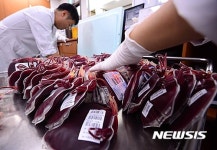 대한적십자사 서부혈액원으로 들어온 혈액