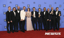 라라랜드, 골든글로브 역대 최다 수상…7개 부문 석권