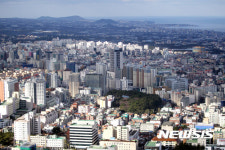하늘에서 바라본 제주시