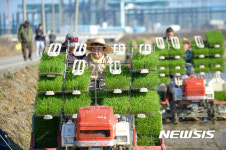 순천시 해룡면, 올해 전국 첫 노지모내기 실시