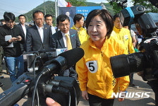 성주, 평화집회장 들어오는 심상정